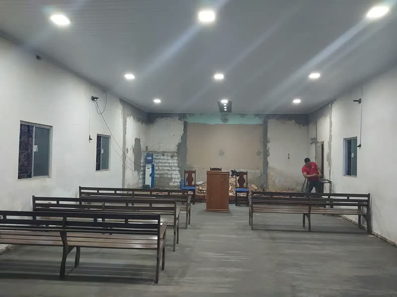 foto de Luminária plafon led de teto 22x22 Avant Painel quadrado sobrepor 18W luz cor neutro