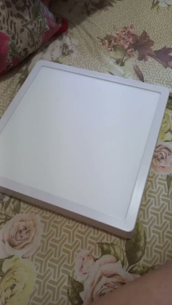 foto de Luminária plafon led de teto 22x22 Avant Painel quadrado sobrepor 18W luz cor neutro