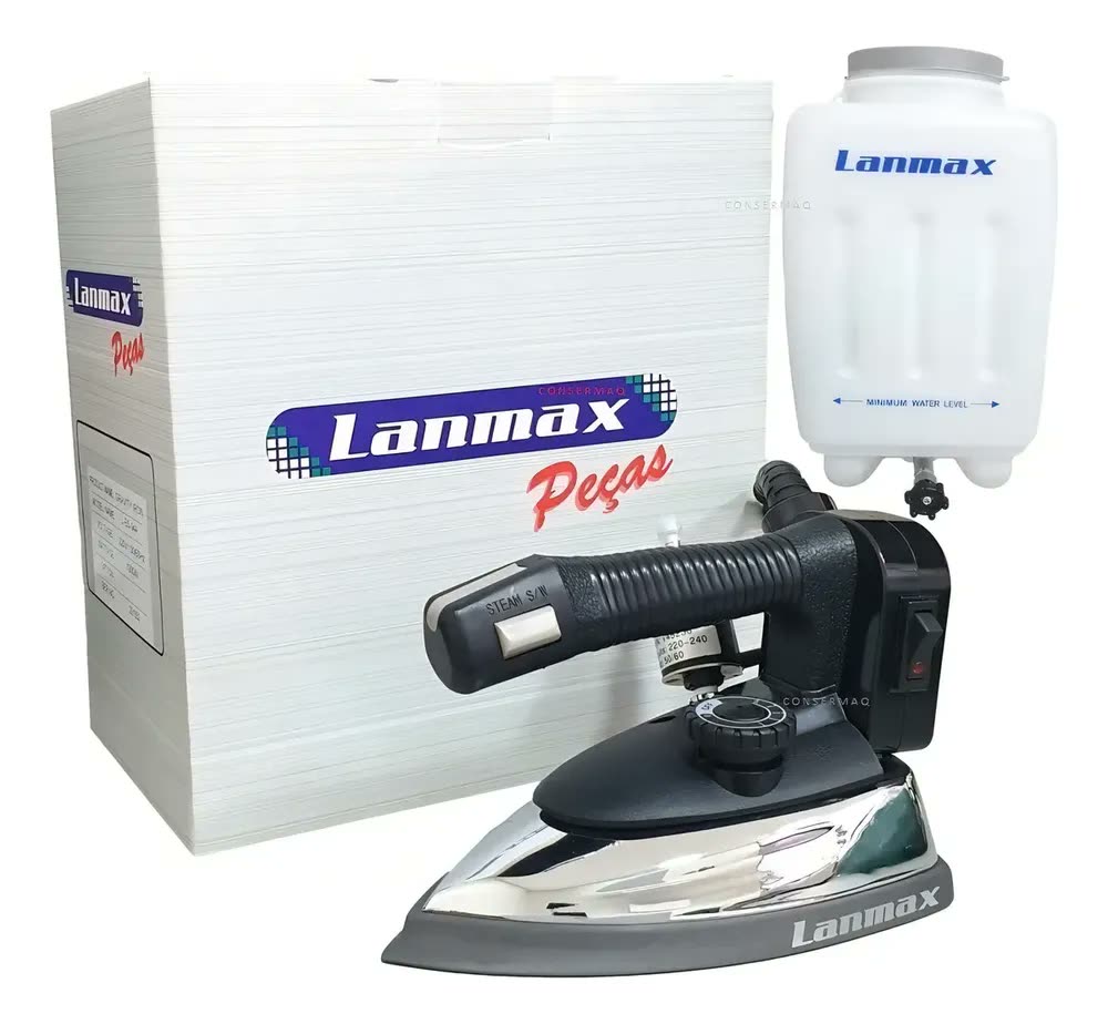 Ferro a Vapor Industrial Lanmax L-ES-94AL 1300W Preto Prateado