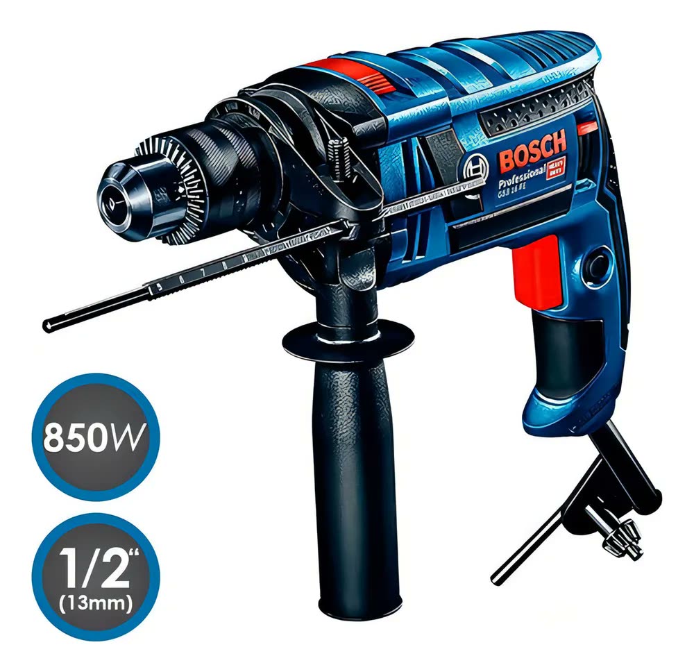 Furadeira De Impacto 1/2 Pol Gsb 16 Re 850w Bosch Azul