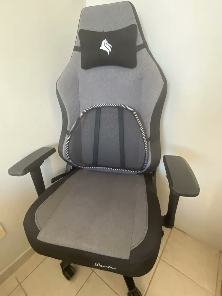 foto de Cadeira Gamer Pichau Nova Signature Marble Cinza Cor Cinza-claro e Cinza-escuro Material do estofamento Tecido