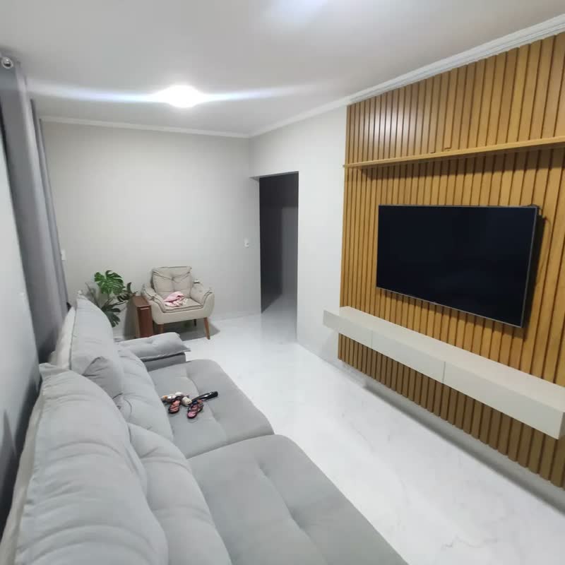 foto de Home Para Tv Ripado Led Nobre 230 Natura Off White até 85 polegadas - Gelius Cor Naturale