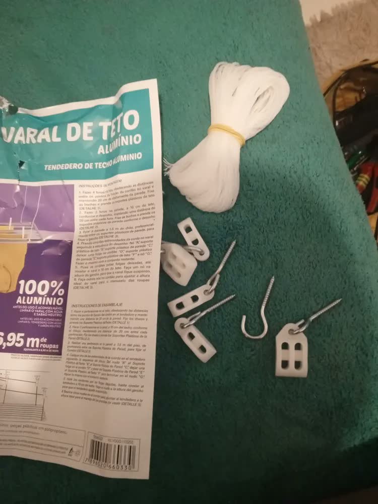 foto de Mor Varal De Teto Alumínio 90cm