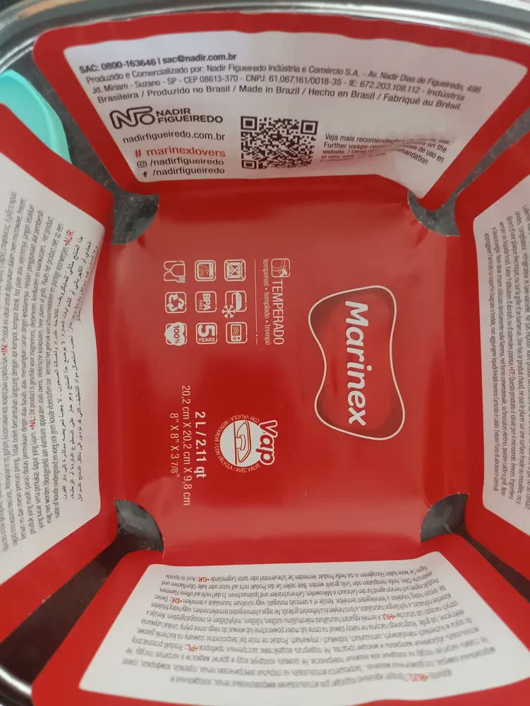 foto de Jogo 3 Potes Vidro Hermético Marinex Quadrado 2 Litros Transparente