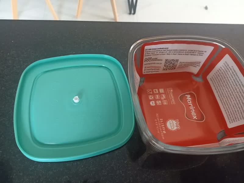 foto de Jogo 3 Potes Vidro Hermético Marinex Quadrado 2 Litros Transparente