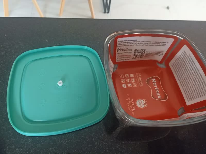 foto de Jogo 3 Potes Vidro Hermético Marinex Quadrado 2 Litros Transparente
