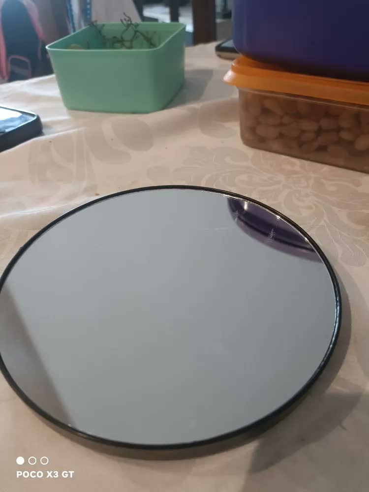 foto de Espelho Ventosa Banheiro Aumento 10x Maquiagem 14cm Preto
