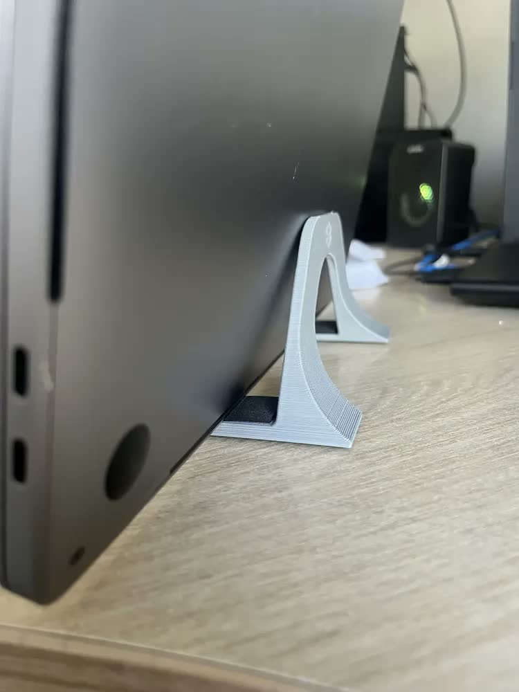 foto de Suporte Vertical Para Notebook Fechado 25mm Base De Mesa Organizador Para Laptop MacBook Antiderrapante Compacto leptop ergonomico ganhe espaço