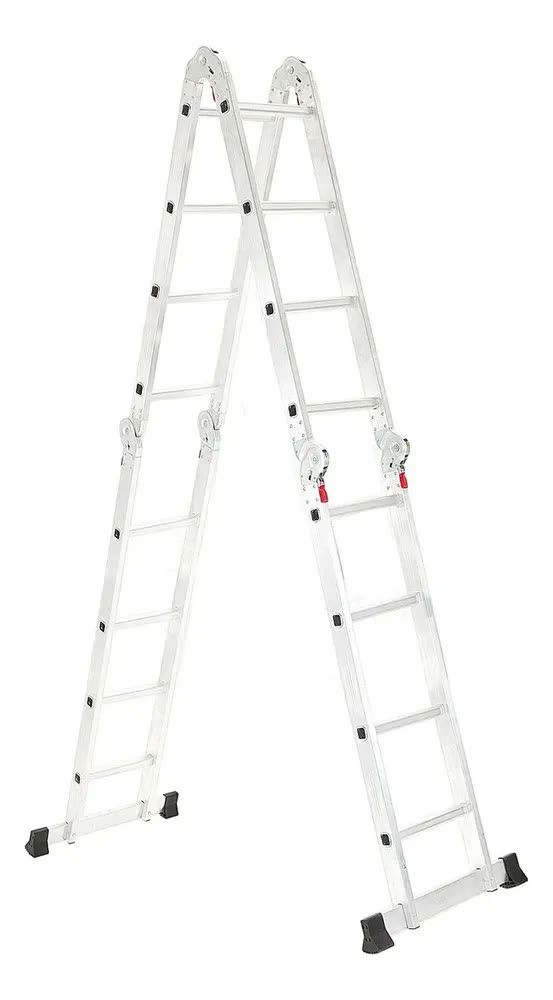 Escada Articulada 16 Degraus 4x4 Garden Life Aluminum Cor Cinza