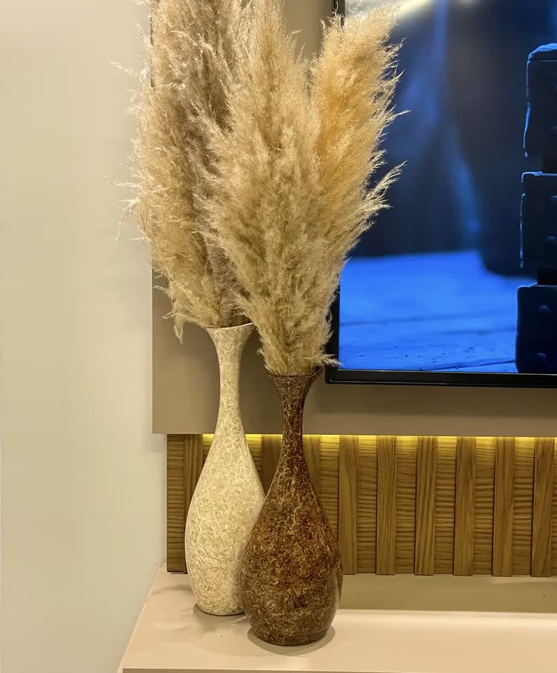 foto de Vaso De Cerâmica Bege Decoração De Sala Vanguard Petra
