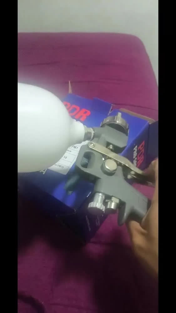 foto de Pistola De Pintura Gravidade Bico 1,5mm 500ml Pdr Pro-500 Cor Cinza