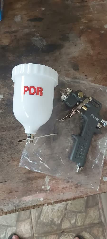 foto de Pistola De Pintura Gravidade Bico 1,5mm 500ml Pdr Pro-500 Cor Cinza