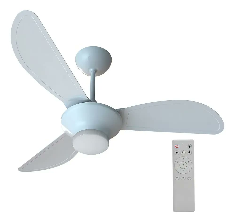 Ventilador De Teto Inverter Mistral Led 3 Pás Com Controle Remoto Ventisol Branco