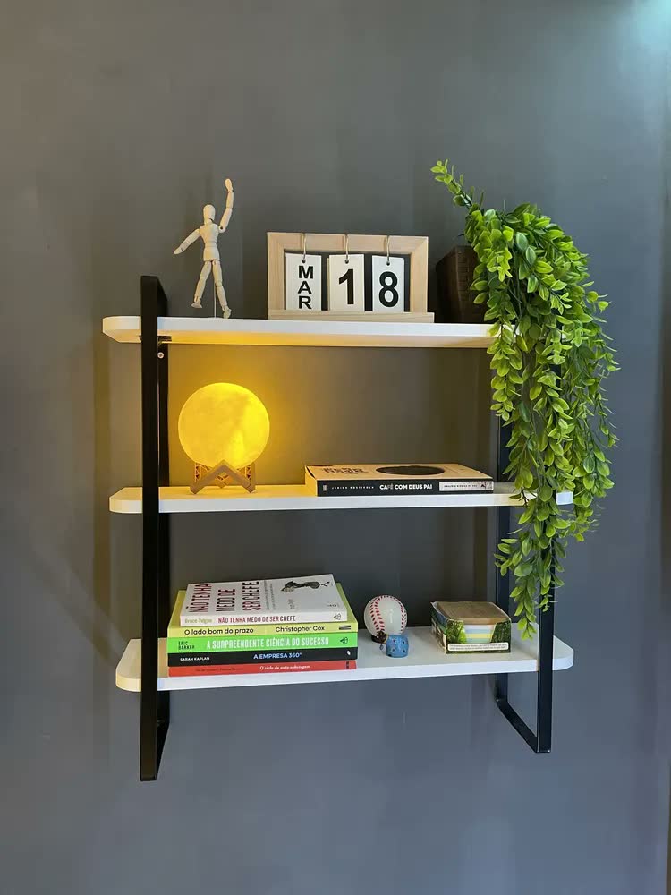 foto de Prateleira Estilo Industrial 60x25cm Hone Cobre/branco Loja da Isa