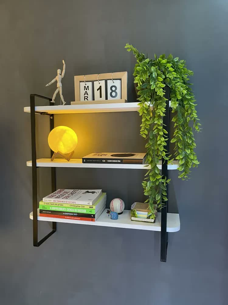 foto de Prateleira Estilo Industrial 60x25cm Hone Cobre/branco Loja da Isa