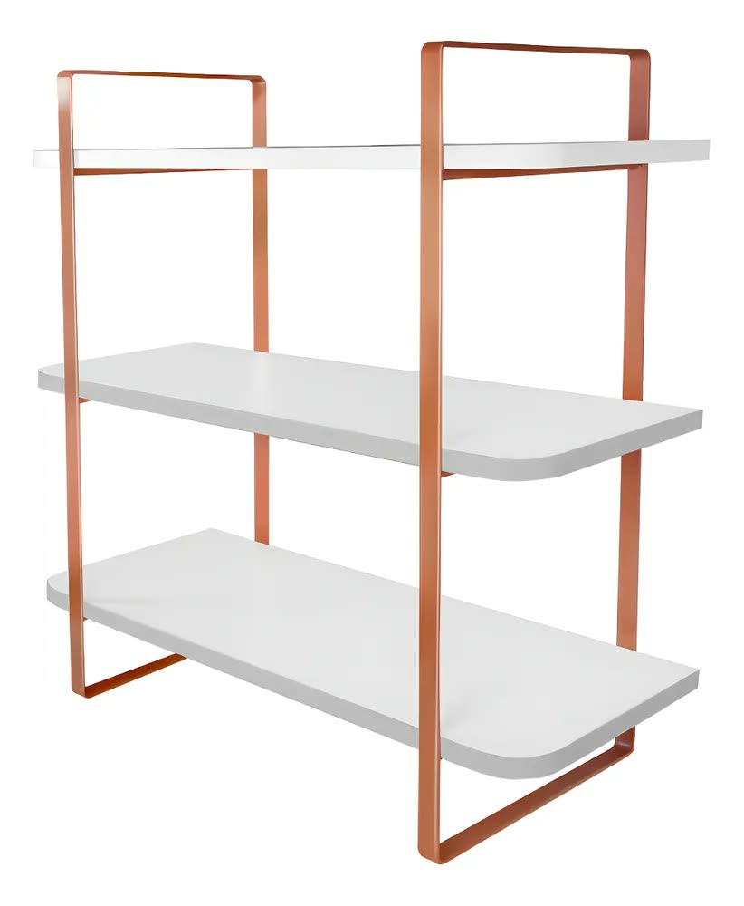 Prateleira Estilo Industrial 60x25cm Hone Cobre/branco Loja da Isa