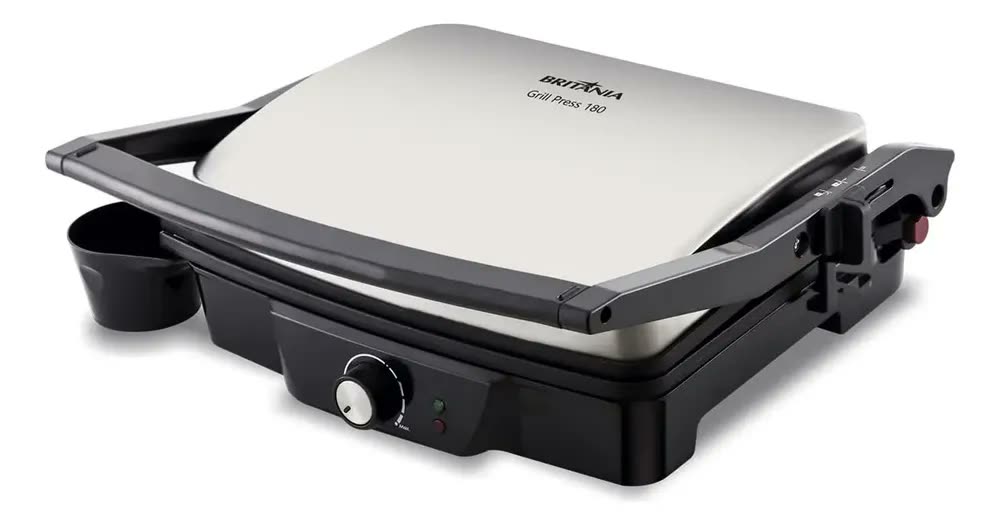 Grill Press 180 Antiaderente Britânia 110v Preto