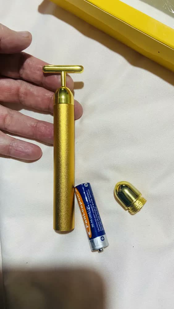 foto de Massageador Facial Harmonização Dourado Energia Beauty para Rosto