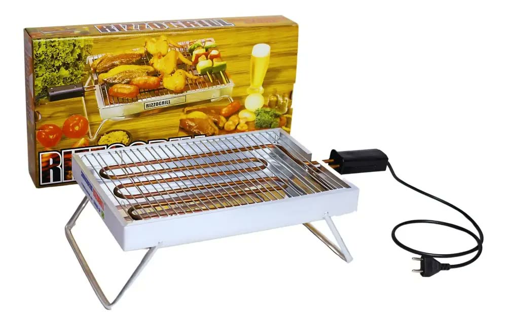 Churrasqueira Elétrica Rizzolar Alumínio Grill Porta Gordura 1600kW