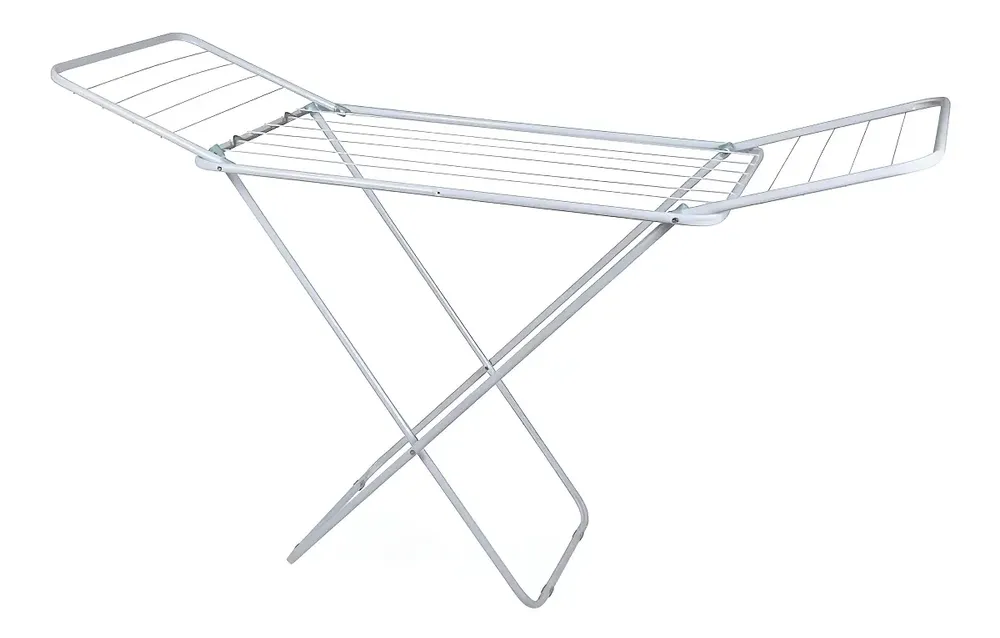 foto de Varal De Chão Reforçado Retrátil Com Abas Slim Mor Branco