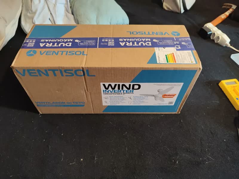 foto de Ventilador Teto Wind Ventisol controle remoto Inverter Bivolt 90 Cm Branco Plástico 3 pás