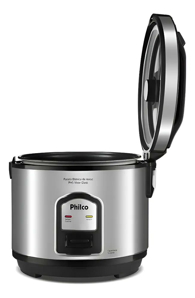 Panela De Arroz Philco 5 Xícaras Ph5p Visor Glass Inox Cor Prateado