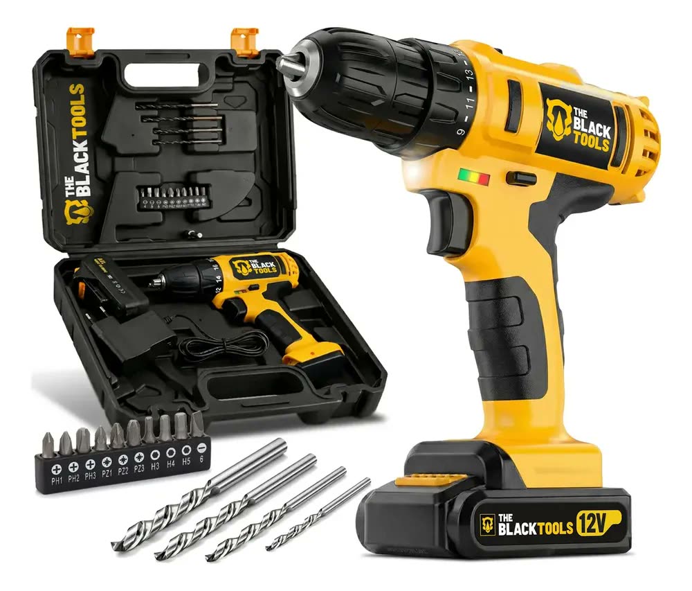 Furadeira Parafusadeira Sem Fio A Bateria Tb-12e 12v