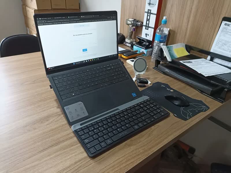 foto de Suporte Mesa Universal Notebook Laptop Levantar Ergonômico Cor Preto