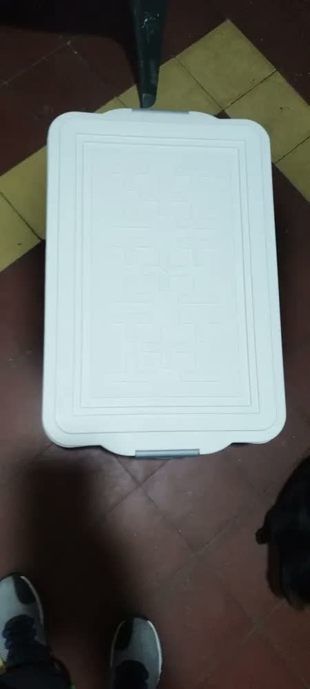 foto de Caixa Organizadora Multiuso Container 70 Litros Branco Cor Preto Lisa