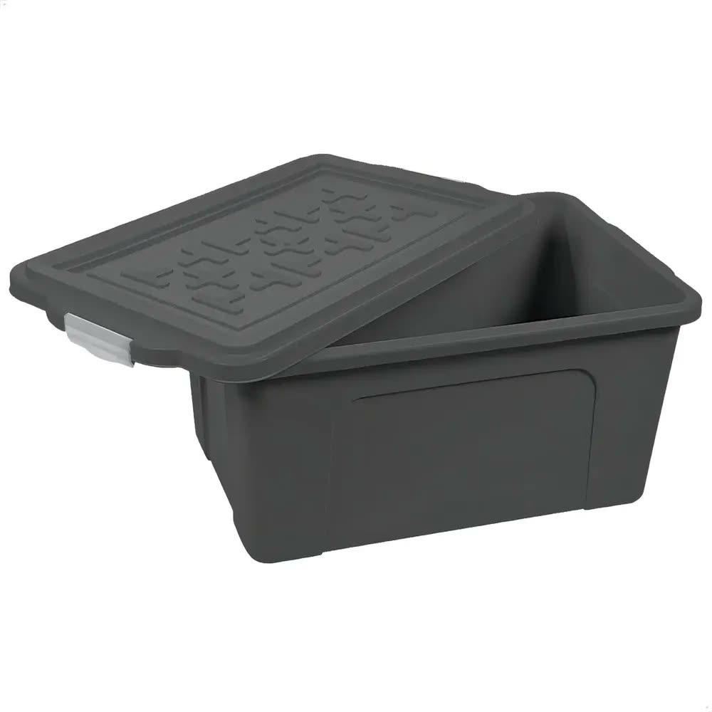 Caixa Organizadora Multiuso Container 70 Litros Branco Cor Preto Lisa