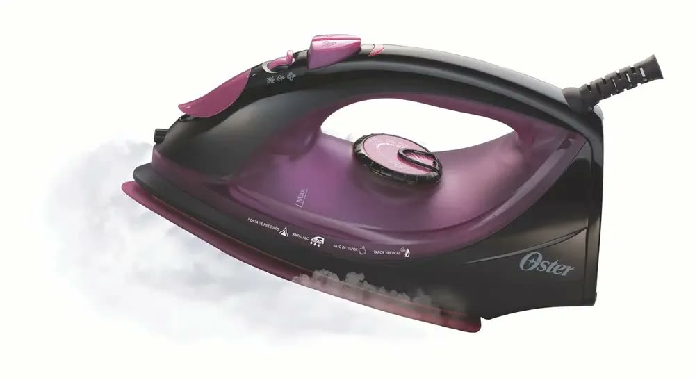 foto de Ferro De Passar A Vapor 5956 Preto E Roxo Oster Preto E Roxo