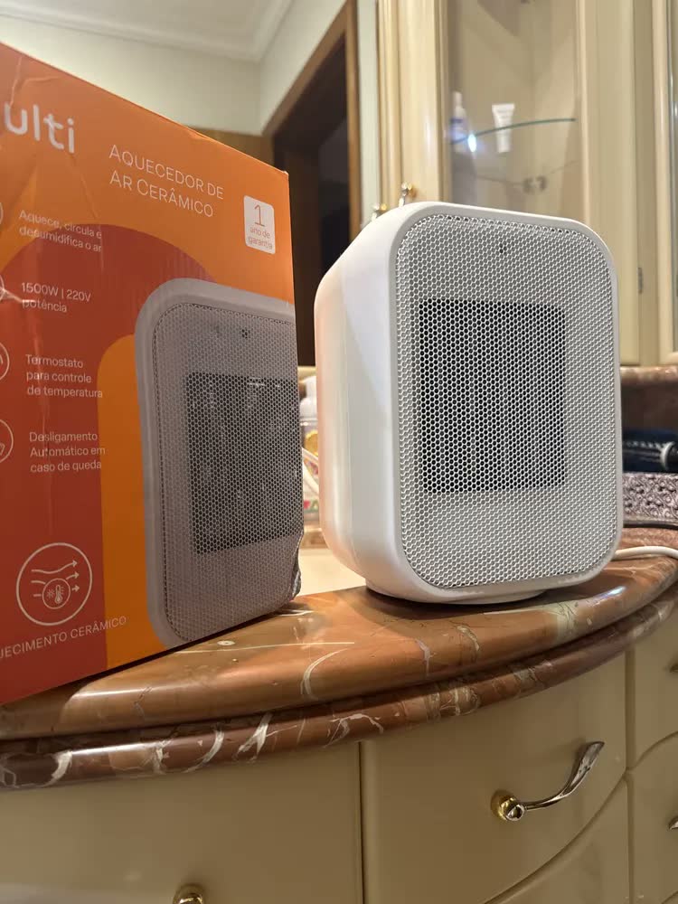 foto de Aquecedor Domestico Multilaser Quarto Sala 1500w Cor Branco