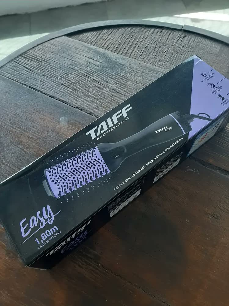foto de Escova Oval Secadora Modeladora E Volumizadora Easy - Taiff Cor Pink Voltagem