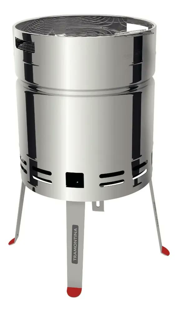 Churrasqueira a Carvão Tramontina TCP 400 em Aço Inox com Bandeja para Carvão em Aço Esmaltado