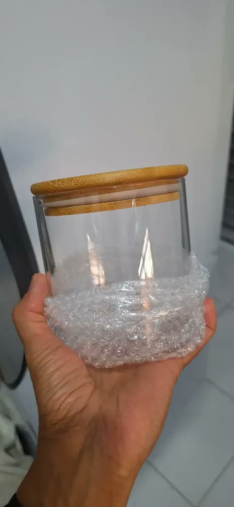 foto de Kit 12 Potes Herméticos de Vidro com Tampa de Bambu | Inclui Etiquetas e Caneta branca | Capacidades 200ml, 250ml, 400ml, 600ml, 800ml, 2000ml | Organização e Estilo para sua Cozinha | Simply Home