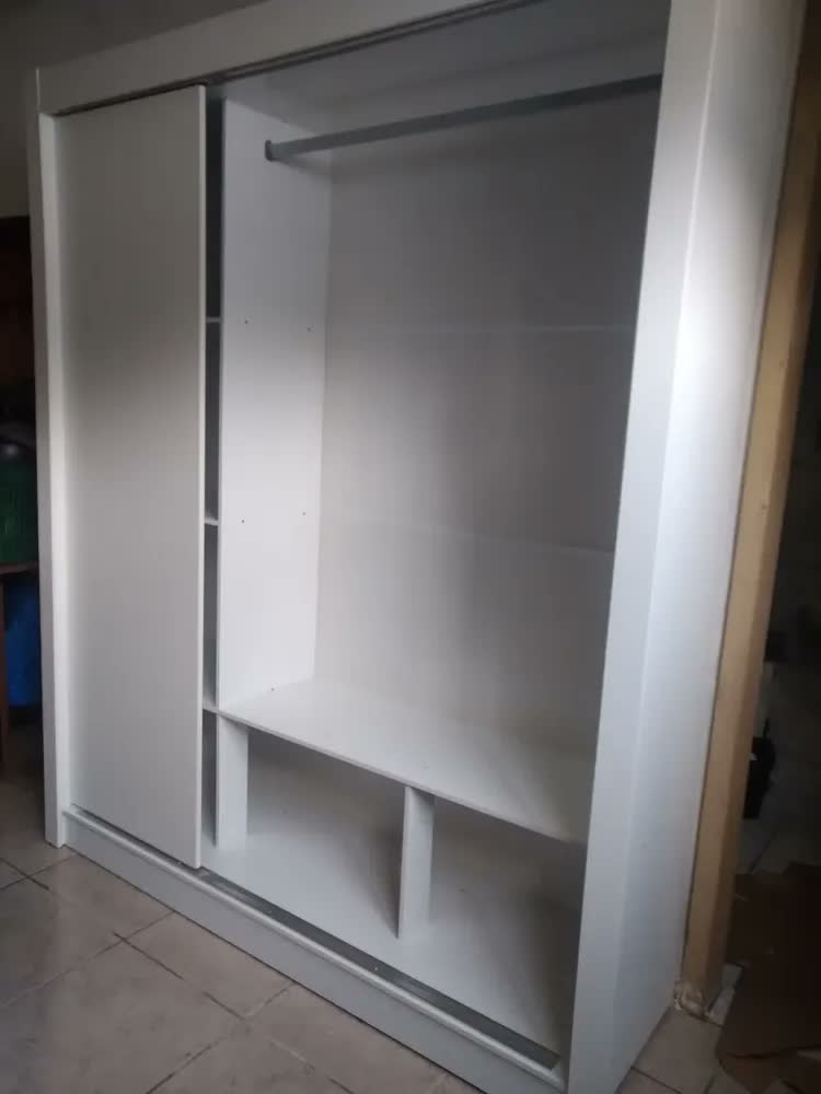 foto de Guarda Roupa Casal Madesa Mônaco 3 Portas De Correr Cor Rustic/Preto 10937K