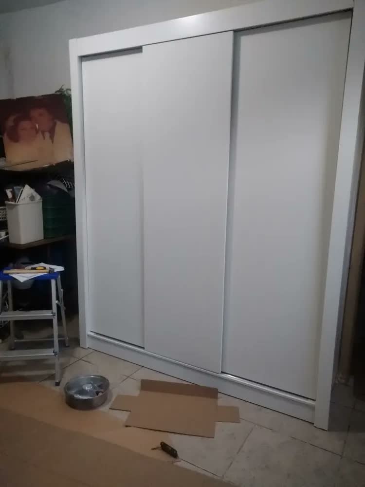 foto de Guarda Roupa Casal Mônaco Madesa 3 Portas De Correr Pr Cor Preto Rustic 1093D8