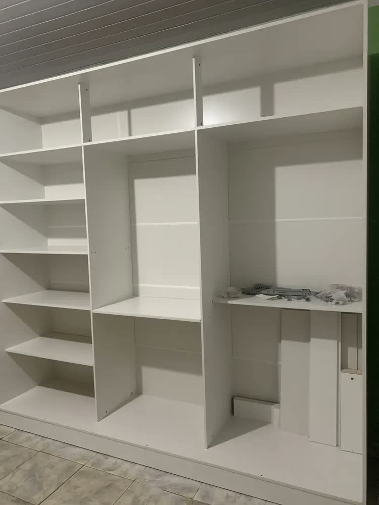 foto de Guarda Roupa Casal 100% Mdf Madesa Zurique 3 Portas Correr Cor Branco XC106309