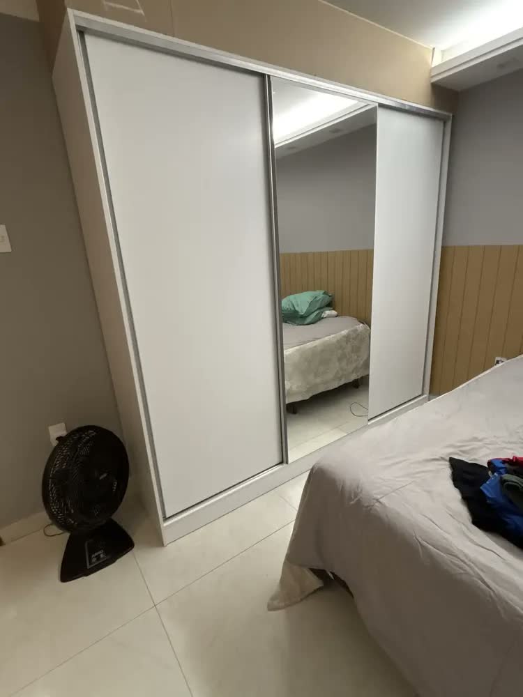 foto de Guarda Roupa Casal 100% Mdf Madesa Zurique 3 Portas Correr Cor Branco XC106309