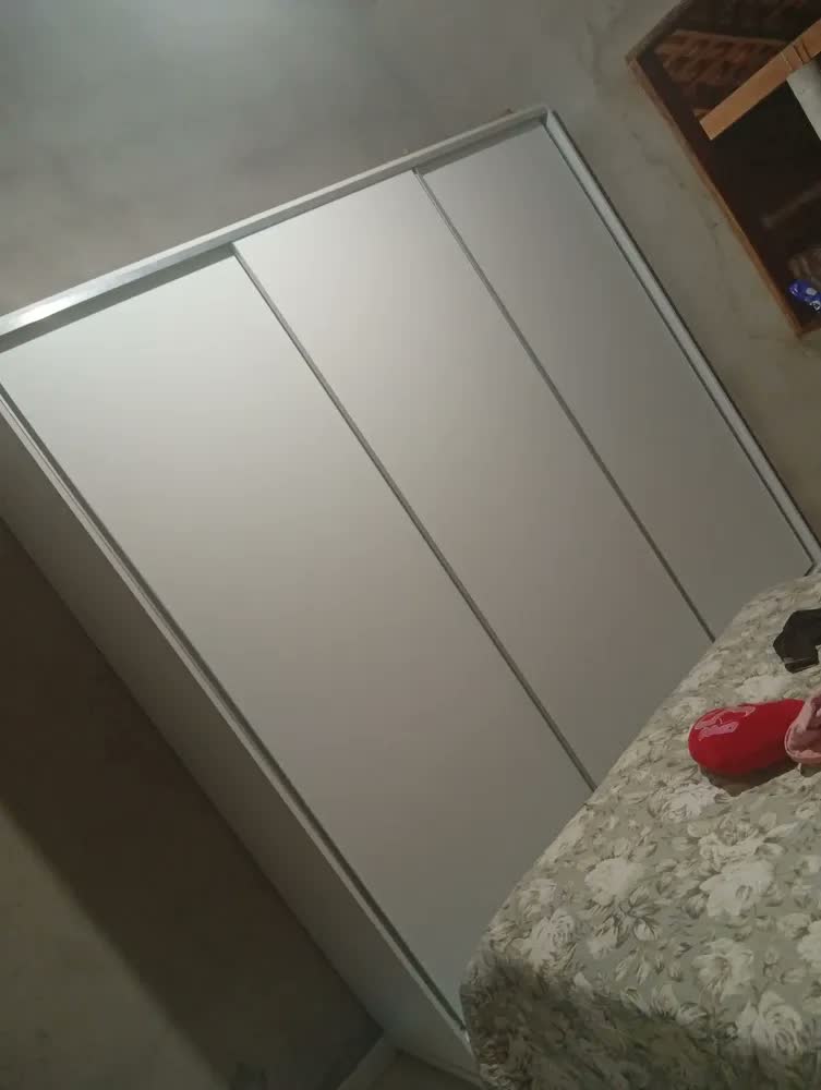 foto de Guarda Roupa Casal 100% Mdf Madesa Zurique 3 Portas Correr Cor Branco XC106309