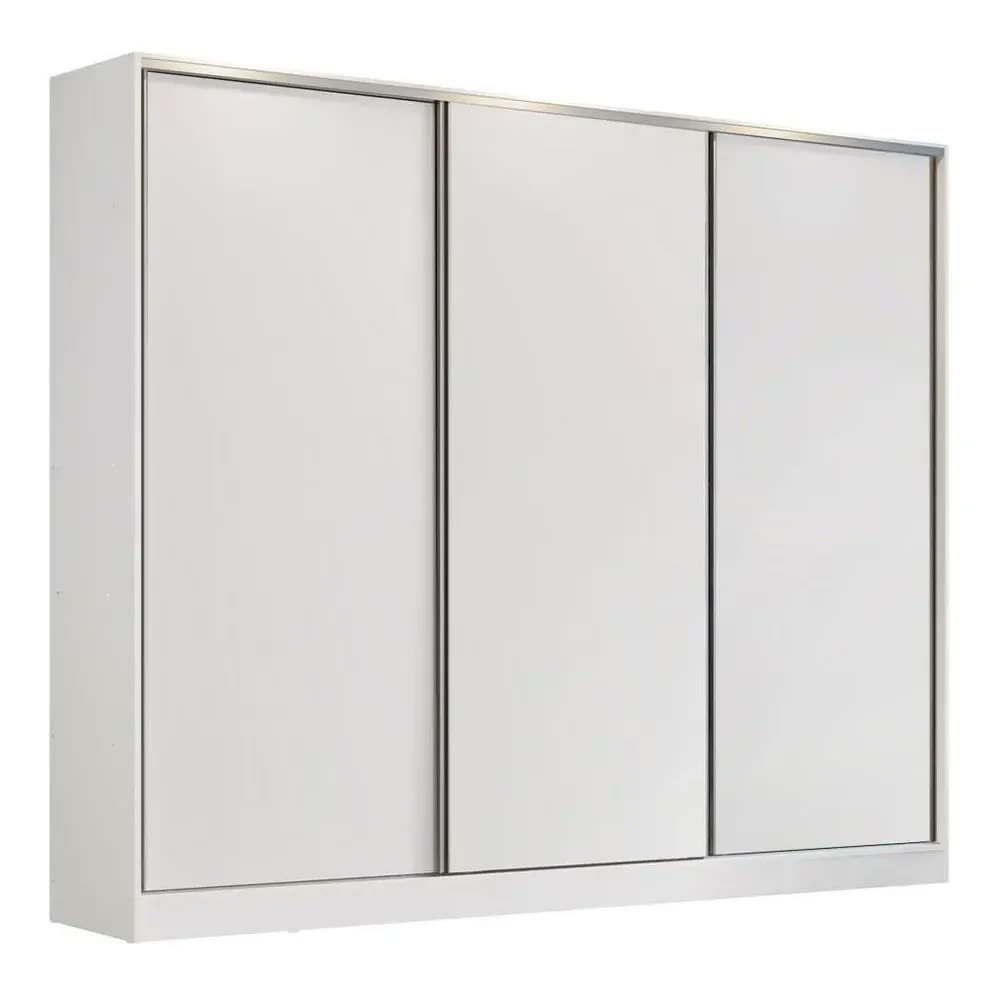 foto de Guarda Roupa Casal 100% Mdf Madesa Zurique 3 Portas Correr Cor Branco XC106309