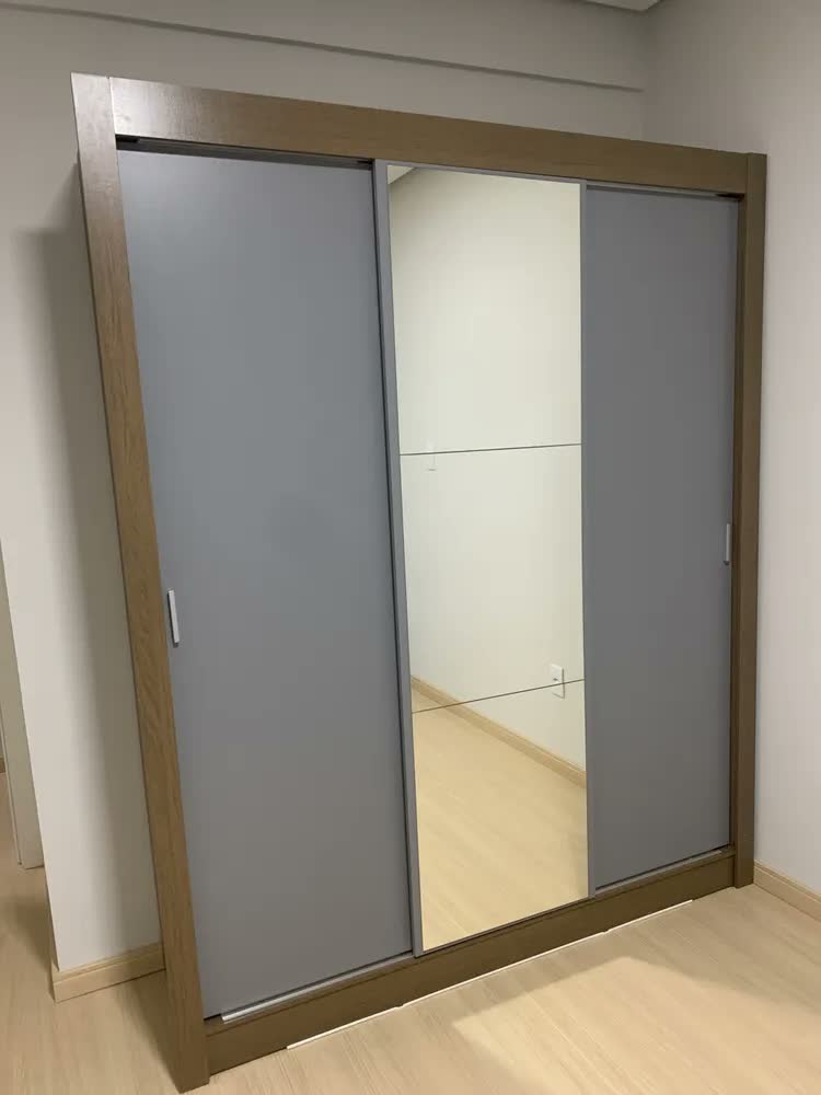 foto de Guarda Roupa Casal Mônaco Madesa 3 Com Portas De Correr Rb Cor Rustic/Branco