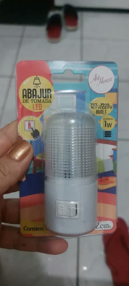 foto de Kit 3 Mini Luminárias de Tomada LED Bivolt para Quarto, Luz Noturna Branca