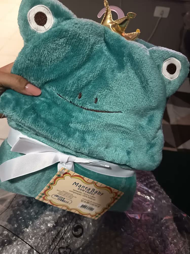 foto de Jolitex Bichinho 100x75cm manta preta pinguim