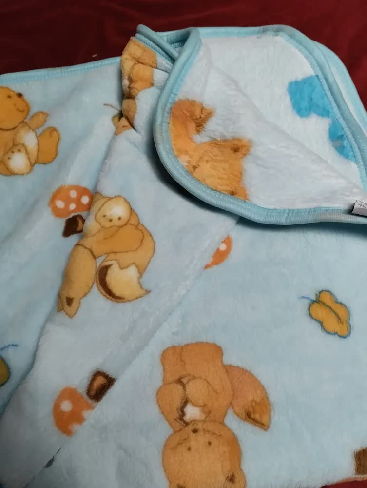foto de Cobertor Para Bebê Infantil Antialérgico Pelo Alto Jolitex Cor Azul