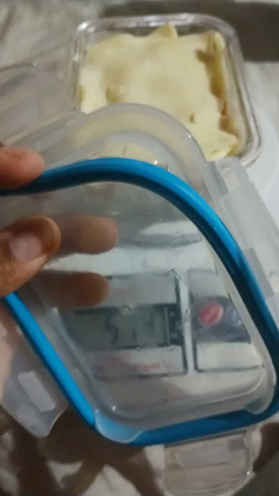 foto de Kit 4 Potes Vidro Hermético Retangular Marmita 370ml Freezer