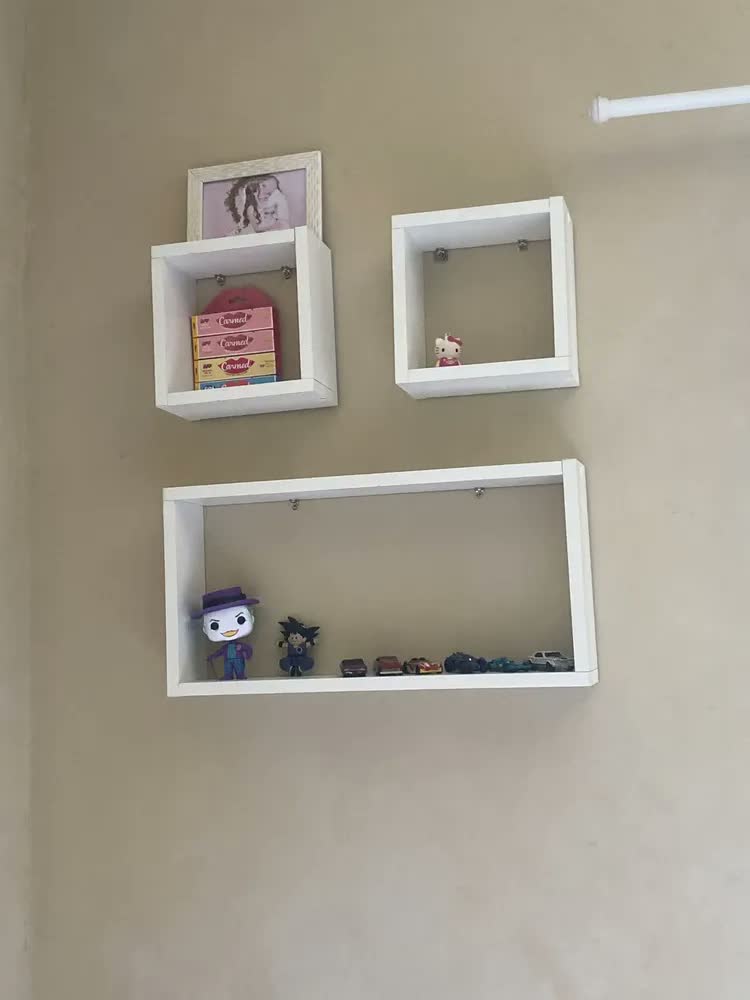 foto de Kit 3 Nichos de Parede em MDF Branco para Sala e Quarto