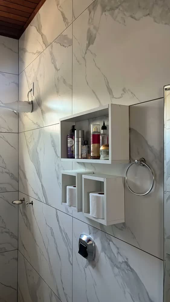 foto de Kit 3 Nichos de Parede em MDF Branco para Sala e Quarto