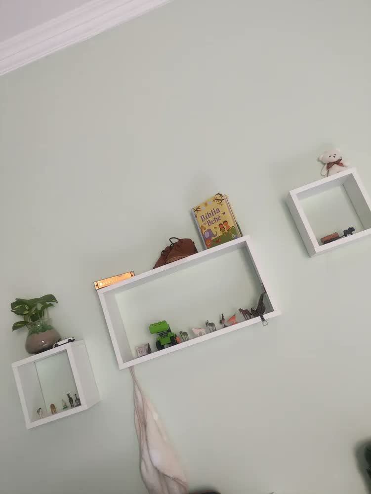 foto de Kit 3 Nichos de Parede em MDF Branco para Sala e Quarto