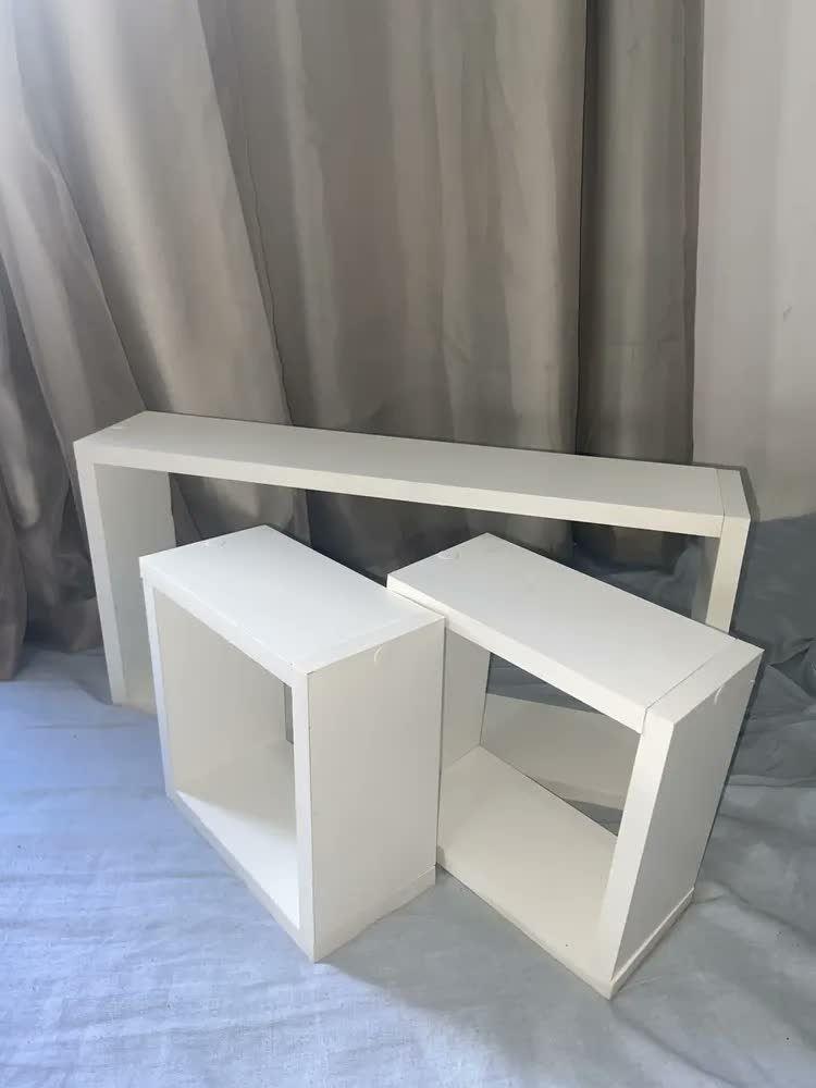 foto de Kit 3 Nichos de Parede em MDF Branco para Sala e Quarto